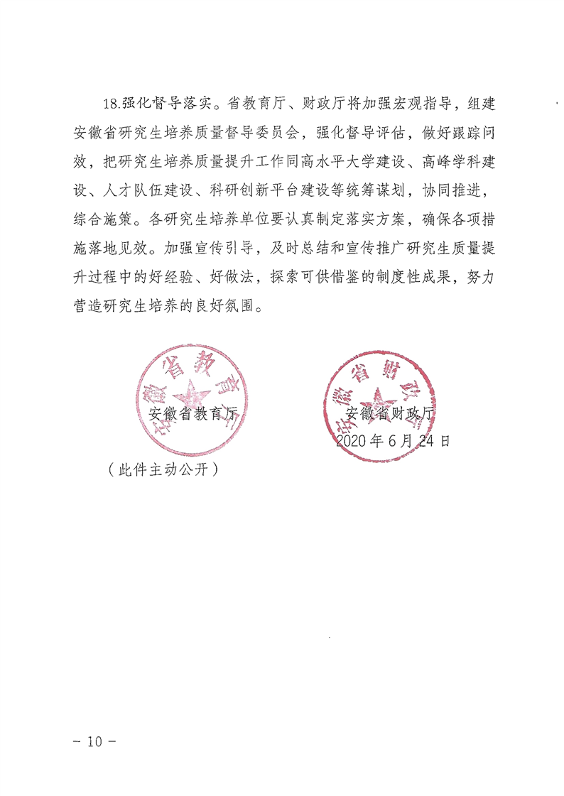 2021MPAcc院校信息:安徽省關(guān)于提升研究生培養(yǎng)質(zhì)量的若干意見